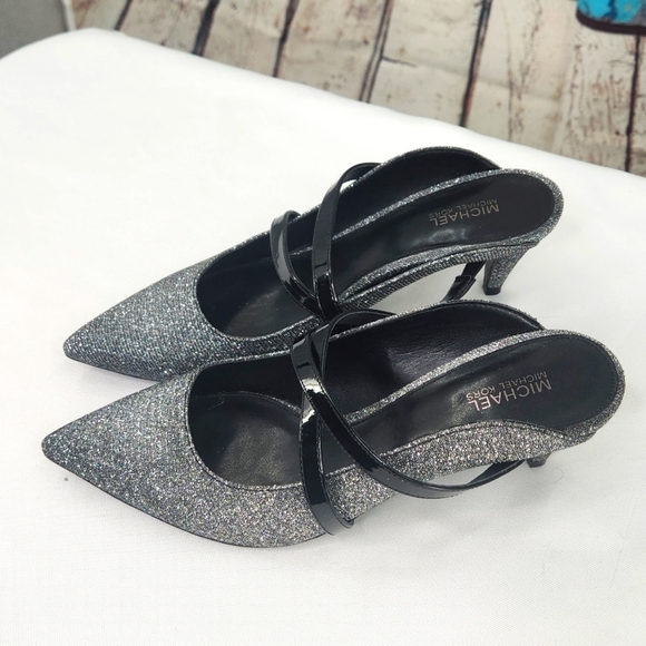 Michael Kors Slip On Glitter Kitten Heels - Picture 2 of 5